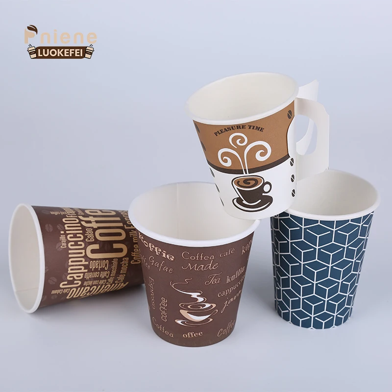Custom design colorful coffee paper cup logo cheap paper cups