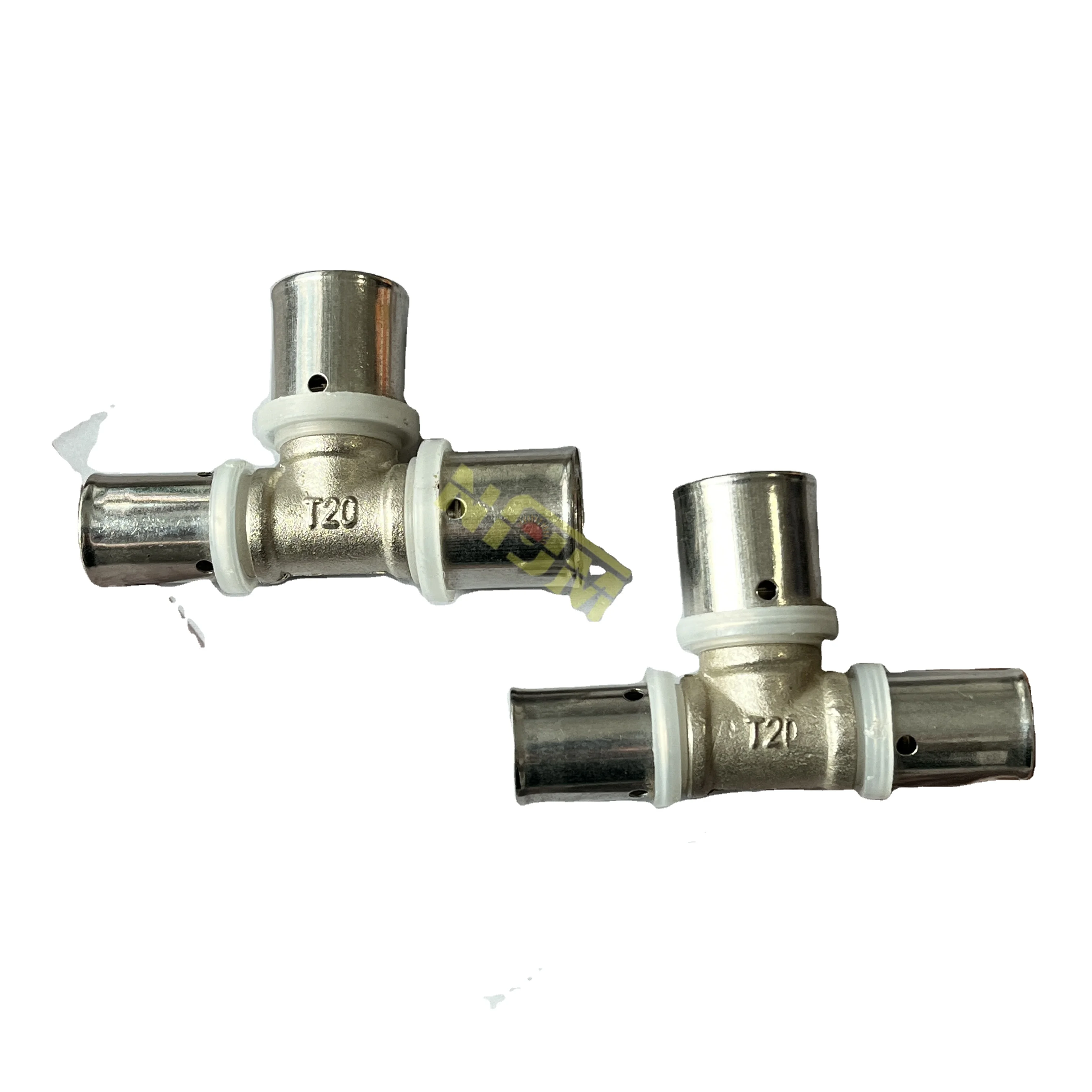 NFJM PEX Brass Fitting PEX Press Fitting Equal Tee For Pex Underfloor Heating Pipe