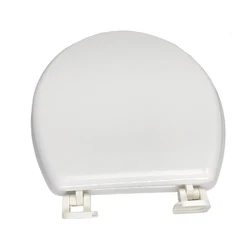 Molded wood bathroom european elongated toilet seat with plastic hinges