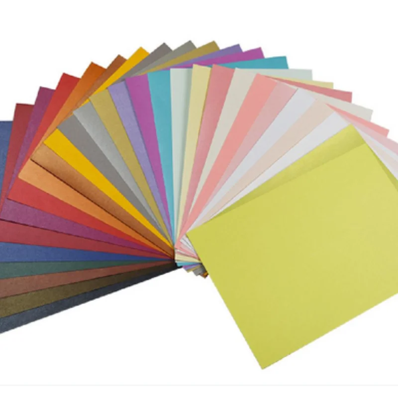 Custom pearlescent paper 100-300gsm coating one side or double side color Pearls paper