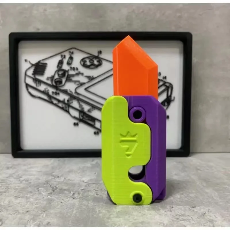 3d Printed Plastic Fidget Knife Toy Gravity Radish Knife Decompression Toys Sensory Anxiety Stress Relief Toy For Adhd Autism