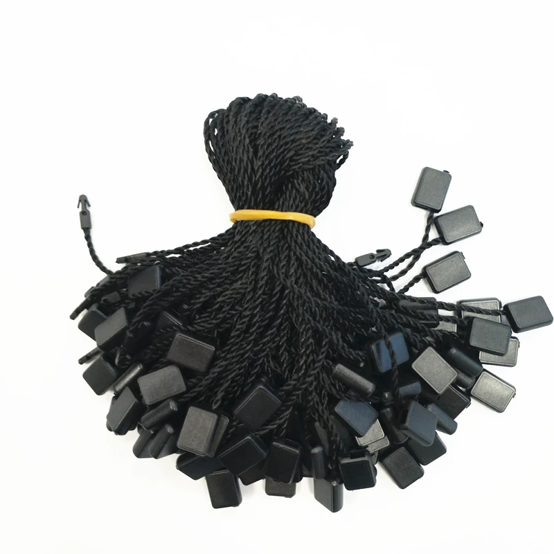 Polyester Product String Luxury Cloth tags Seal String With Embossed logo Plastic Seal Hang tag string