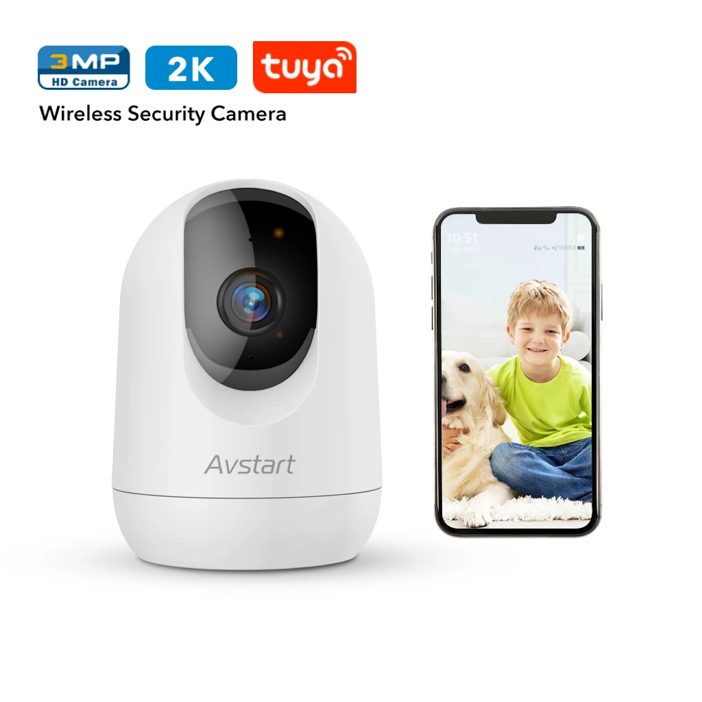 Amazon Hot Sale TUYA NEW Mini IP Camera 2K 3MP 360 PTZ WIFI indoor Wireless CCTV Security Network Camera