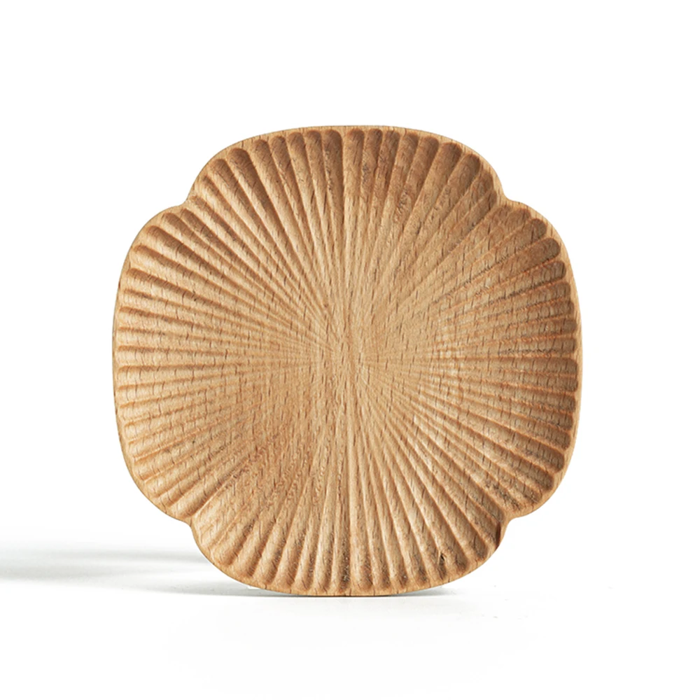 Wholesale Four Leaf Clover Shaped Beech Wood Tea Drink Coffee Coaster