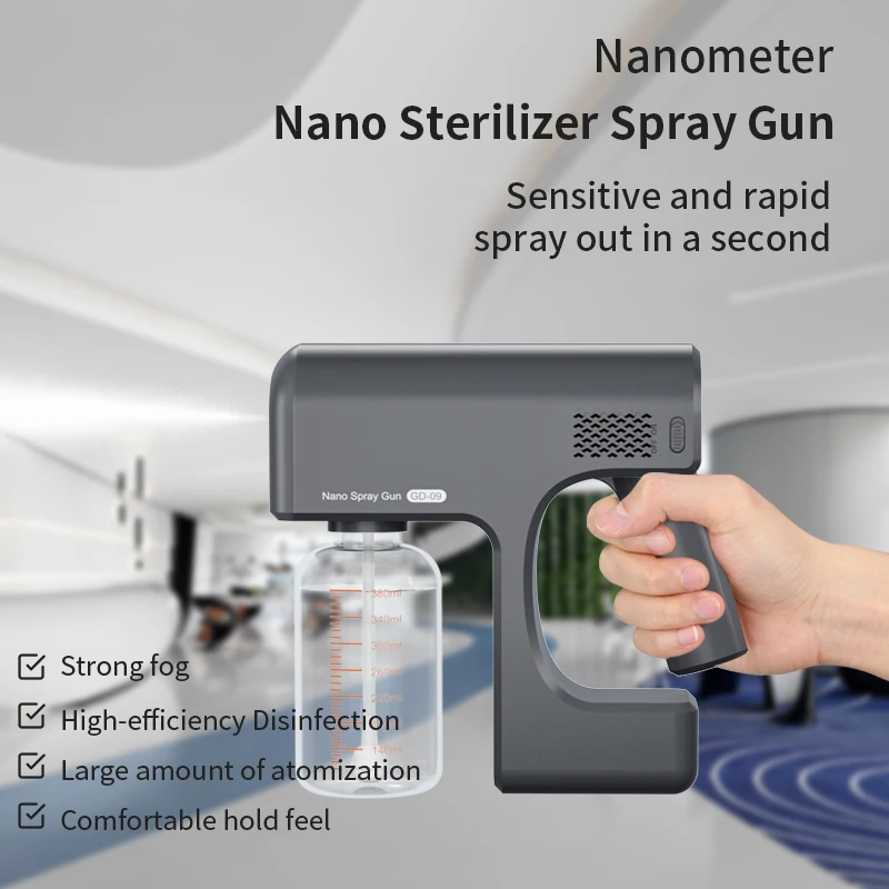 
Popular Portable Disinfection Blue Light Nano Gun Spray Machine Ultra Fine Aerosol Water Mist Trigger Sprayer 