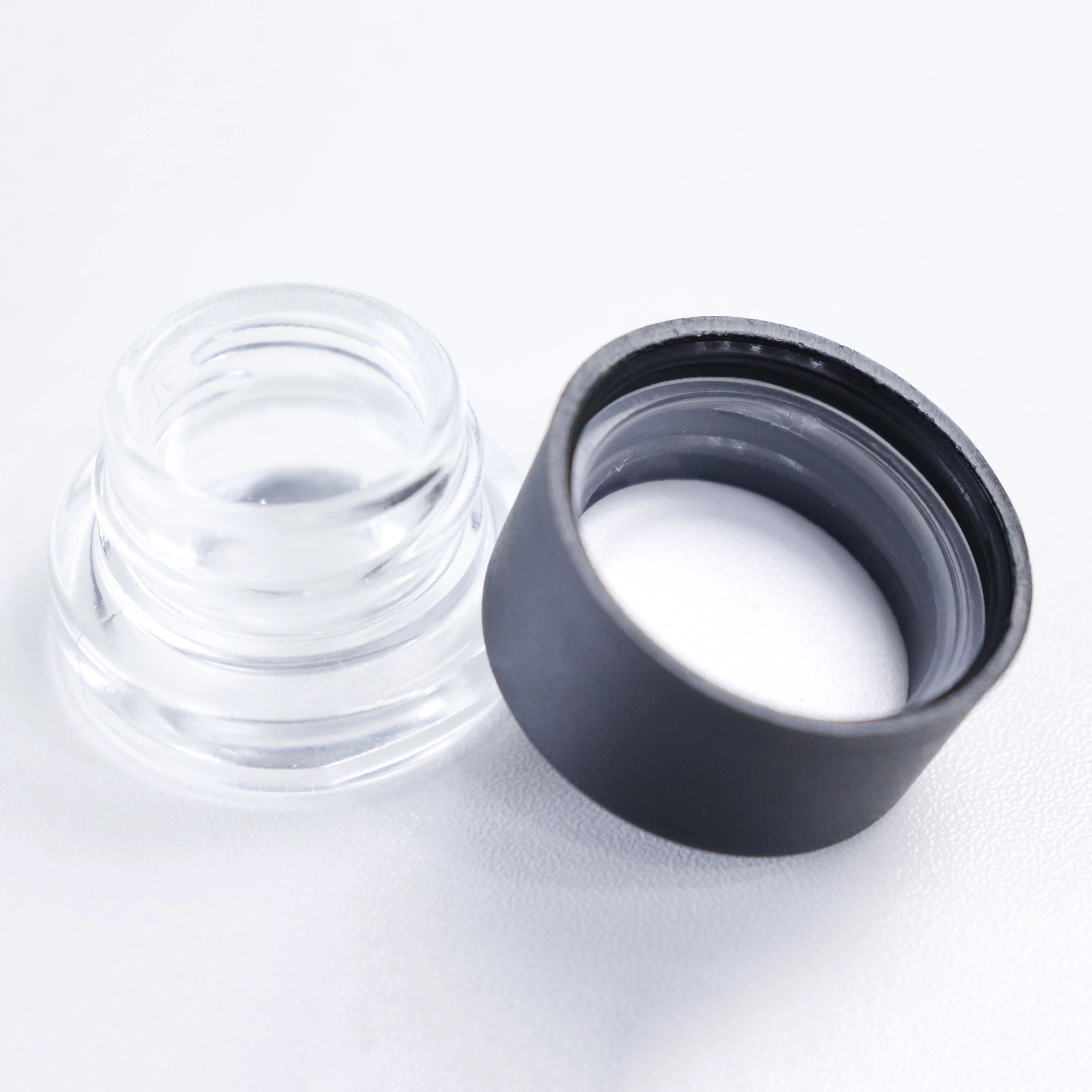 Custom Thick Bottom Low Profile 3ml 7ml 9ml Glass Concentrate Jars 3ml 5ml small container for CBD wax oil medical oils