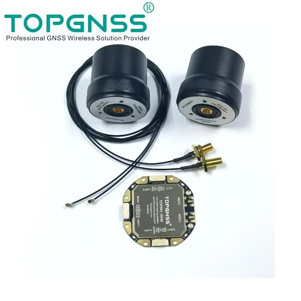 TOP982-4949 Positioning and Heading RTK high precision 9-36V GNSS module antenna Spiral antenna L1 L2 L5 UART or RS232 TOPGNSS