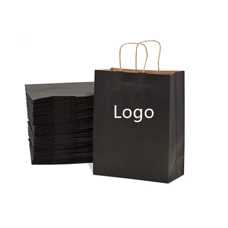 Cheap New Recyclable kraft paper bag with twisted handle reusable shopping paper bags logo printed