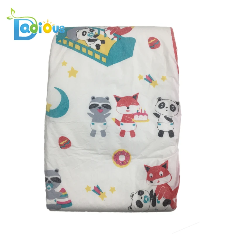 7pcs 6000ml Adult ABDL Diapers For Printed Rainbow Baby Disable Diaper Soft Animal Adult Diaper