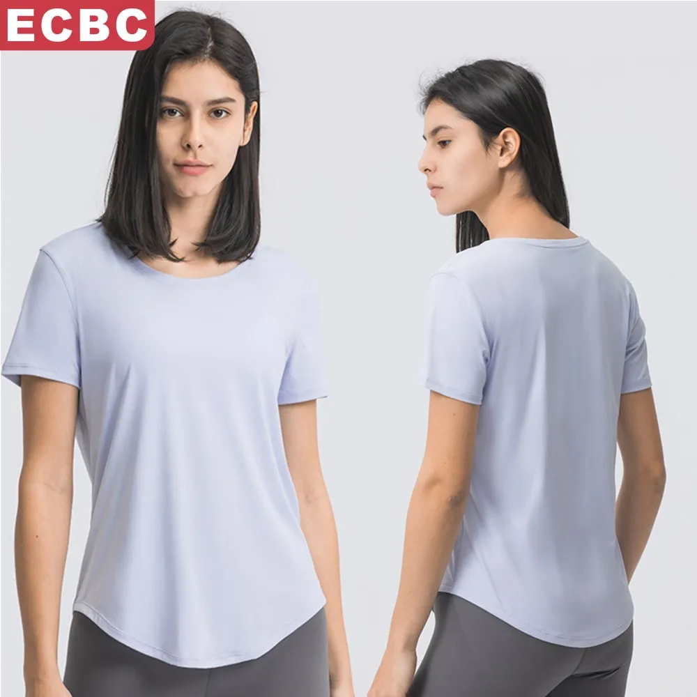 Оптовая продажа от производителя Lulu одежда для спортзала свободная легкая дышащая футболка йоги и тренировок