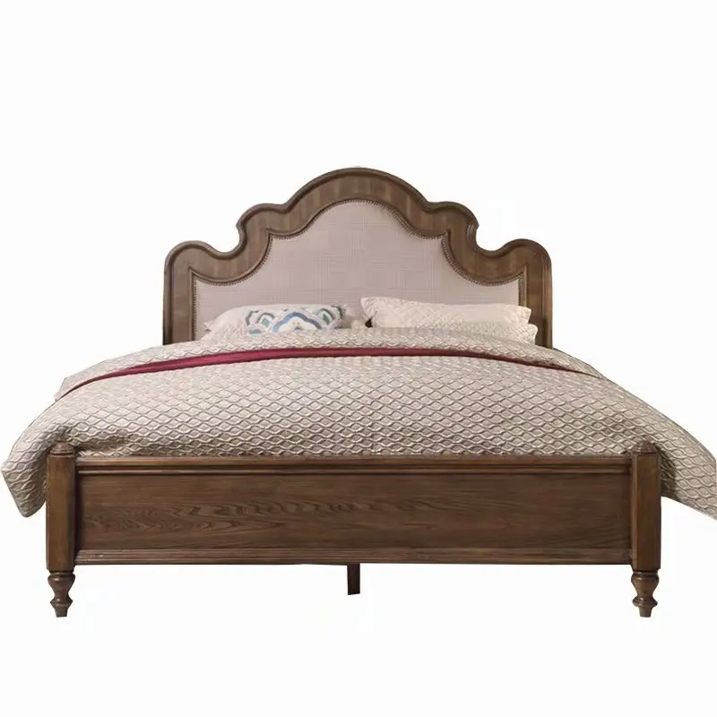 Factory wholesale customization Wooden royal deluxe double bed