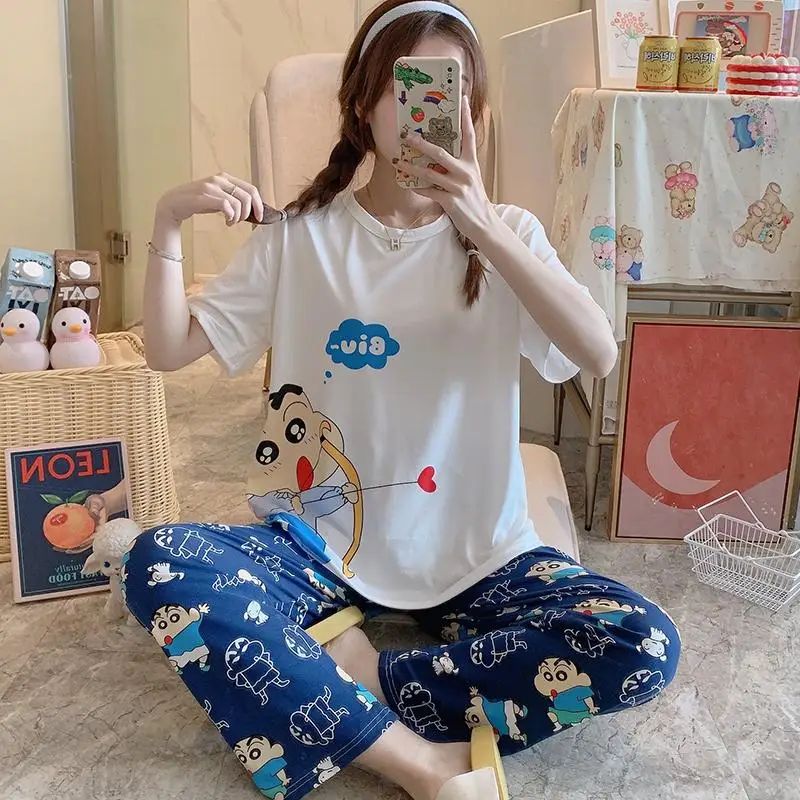  Baju Tidur летние Пижамные комплекты с коротким рукавом героями