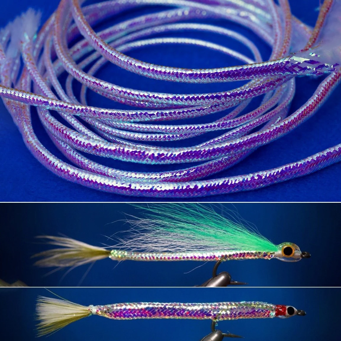 Multiple Size Fishing Lure Sparkly Mylar Cord Thread Flashy Streamer Synthetic Braid Fly Tying Supplies Mylar Braid Tube