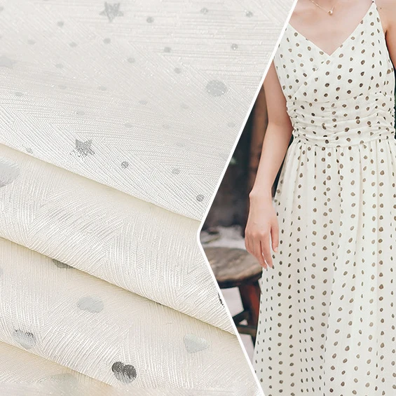 Chinese factory herringbone twill imitation silk hot silver 50D satin jacquard fabric for dress Party dress