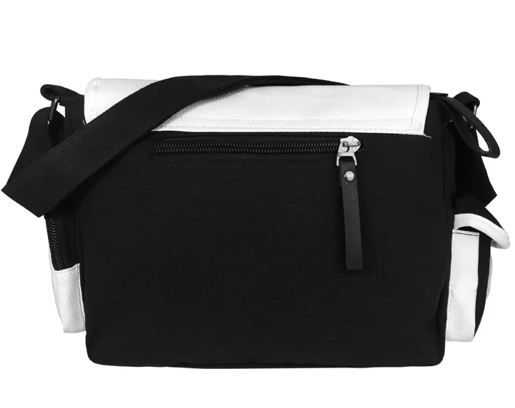 13 Designs Luffy Sanji Chopper Zoro PU Canvas Shoulderbag Cartoon Anime White and Black Backpack