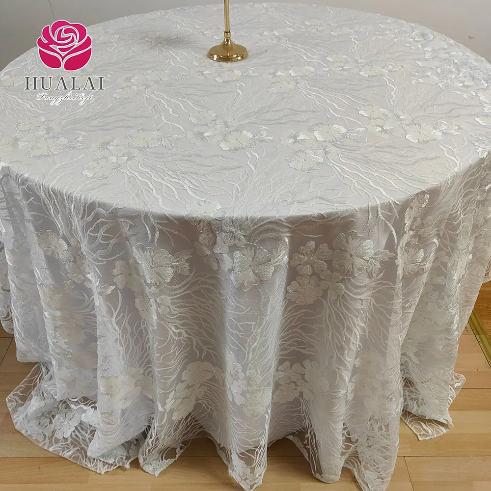 Круглые прямоугольные причудливые дизайнерские белые скатерти для свадьбы