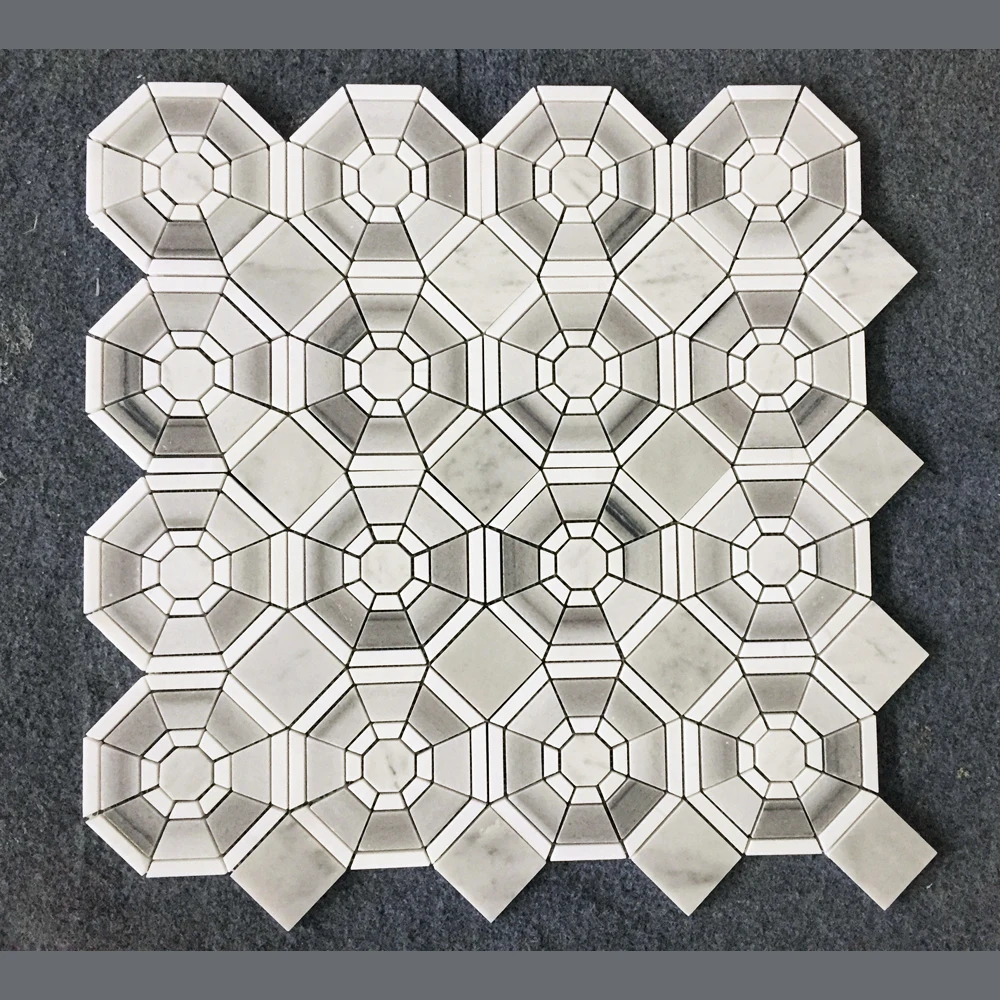 Marble Honed backsplash mosaic ties cheap polished stone murals