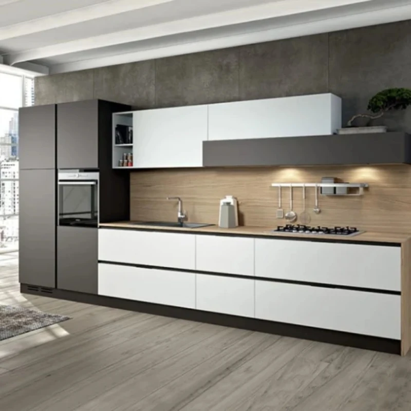 Kitchen Ready-to-Assemble Cabinets PVC Modular Wooden Kitchen Furniture American Kitchen Cabinet Complete Sets