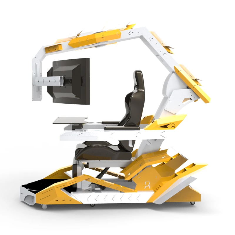 High end Ergonomic zero gravity LED,RGB ,speaker prebuilt Luxury Bumblebee PC computer chair cockpit gaming station for OEM ODM