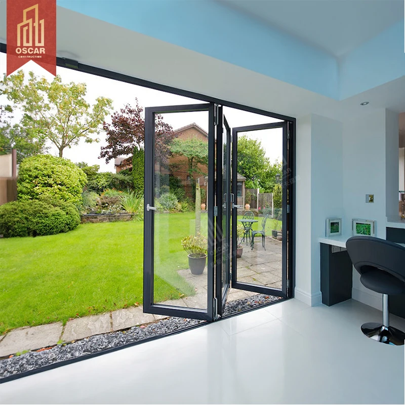 Oscaracso Exterior Conceal Pocket Slide Doors Inside Stacking Sliding Patio Door Large Double Tempered Aluminumdoor Hidden Glass