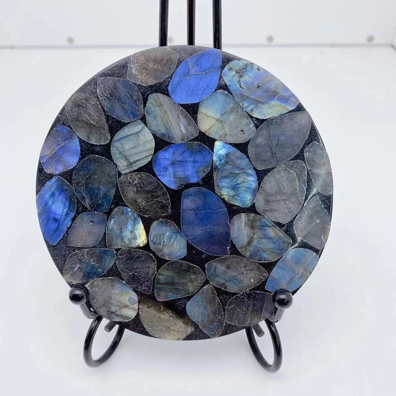 Factory Price Wholesale Natural Labradorite Round Slice Coasters Crystal Agate Coasters For Bar Home Decoration