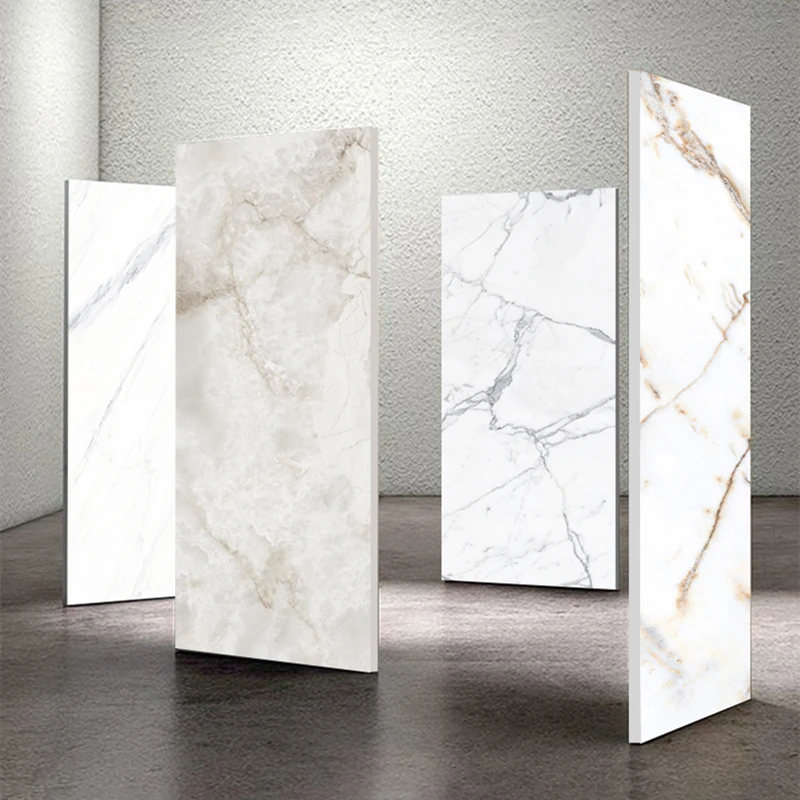 White Glossy Full-Body Marble Floor 750x1500mm Premium Big Size polished glazed Metallic Porcelain Ceramic Tiles for Living Room