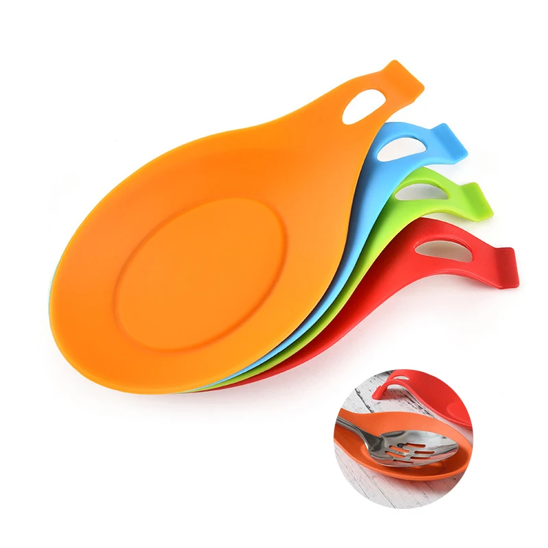 Wholesale High Quality Silicone Spoon Rest Silicone Cooking Utensil Rest Eco-friendly Kitchen Spoon Holder