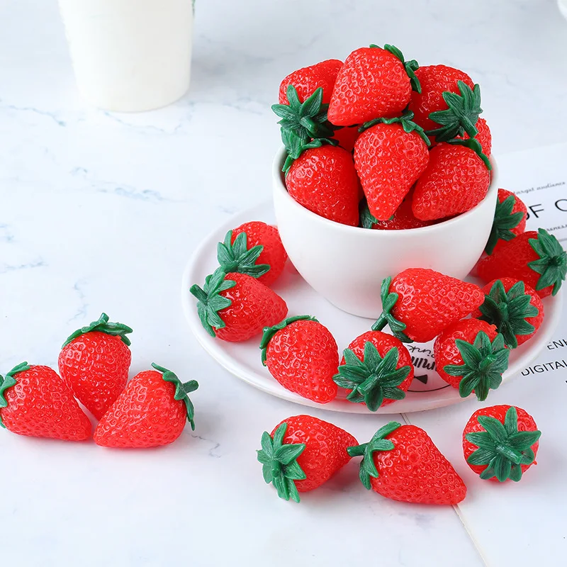 Artificial Fruit Fake Strawberry Plastic Simulation Strawberry Ornament Craft Photography Props Home Decor Kid Toys