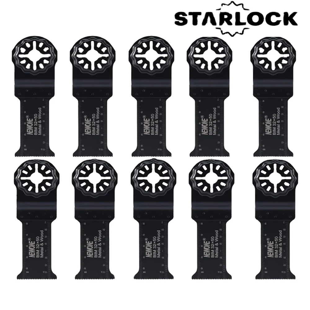 NEWONE 32*50mm Starlock Long BIM Saw Blades fit Power Oscillating Tools for Wood Metal Cut Remove Nails and more
