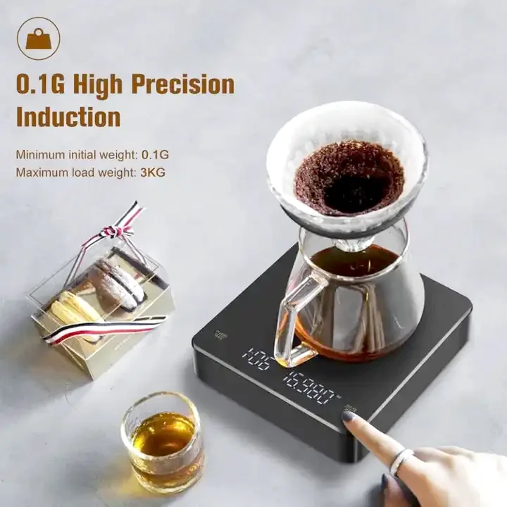 Hot Sales Electronic Coffee Scale Coffee Kitchen Weighing Scale with Timer Digital Coffee Scale