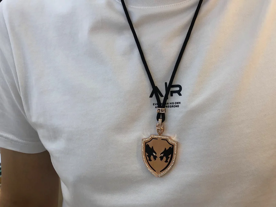 Popular Animal Design Diamond Cat 18K Solid Brushed Gold Pendant Necklace