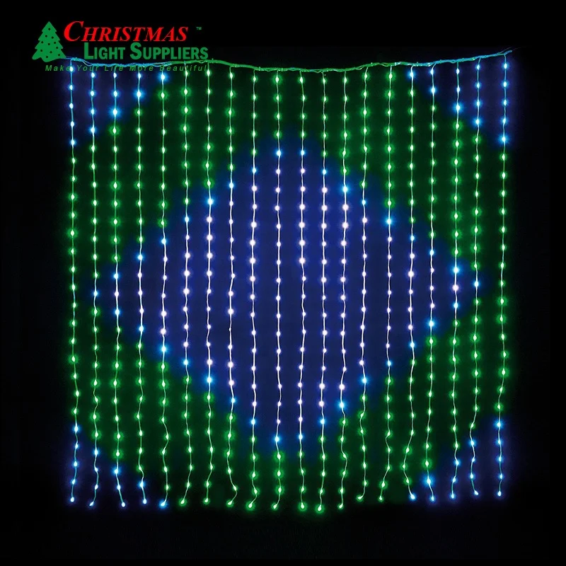 Waterproof durable RGB 500 LED Curtain Lights Twinkle Window  Wall  Lights  for Outdoor Wedding window decoration