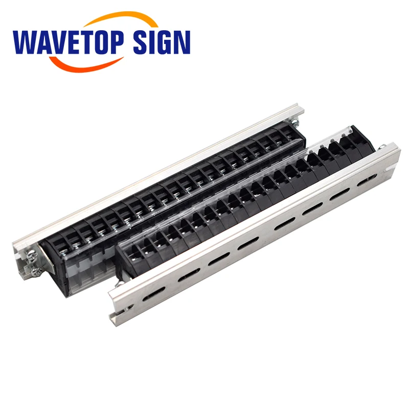 WaveTopSign Rail Terminal Block Connector Current 15A Voltage 600V 20-Position Terminal Block Wire Cross Section 1.5mm2