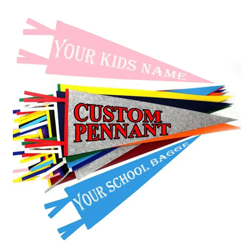 Promotion Printed Custom Pennants Cheap Custom Shape Sports Team Outdoor Flag Camping Felt Flag