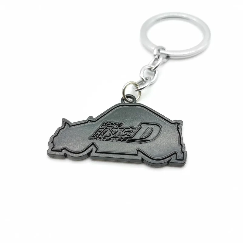 Keychain For initial D Silicone material Car culture modification logo wholesale Creative Gift Alloy Pendant Auto accessories