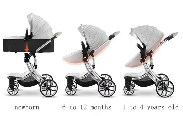 high landscape stroller baby pram with egg shape super fashion four wheels baby stroller for 0-4 years old kids