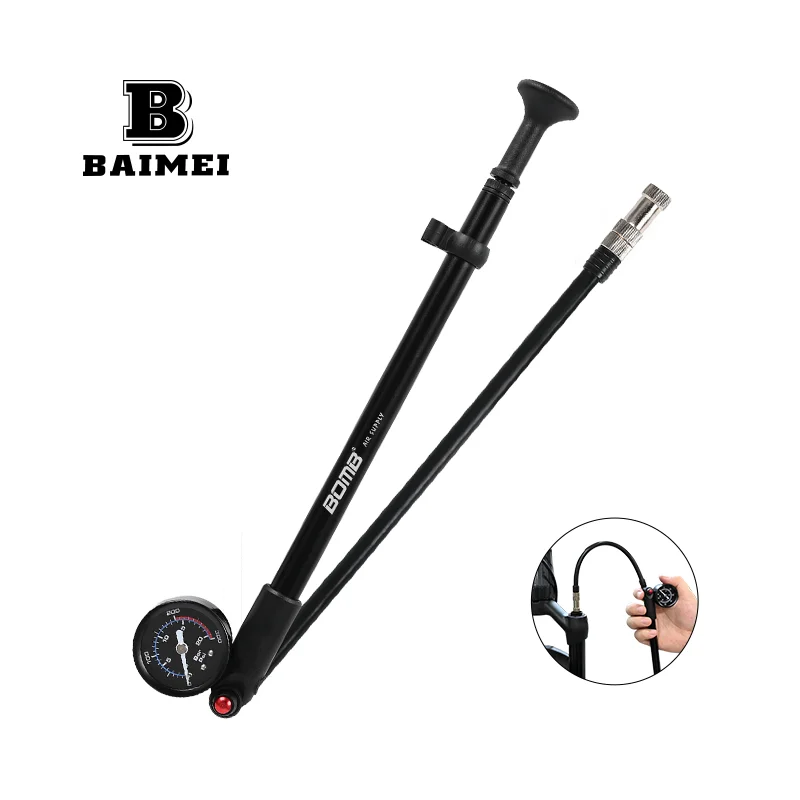 BM Bike Fork Air Pump 300 PSI Portable Mini Bicycle Tire Pump for Front Fork and Rear Bicycle Suspension and Air Shocks