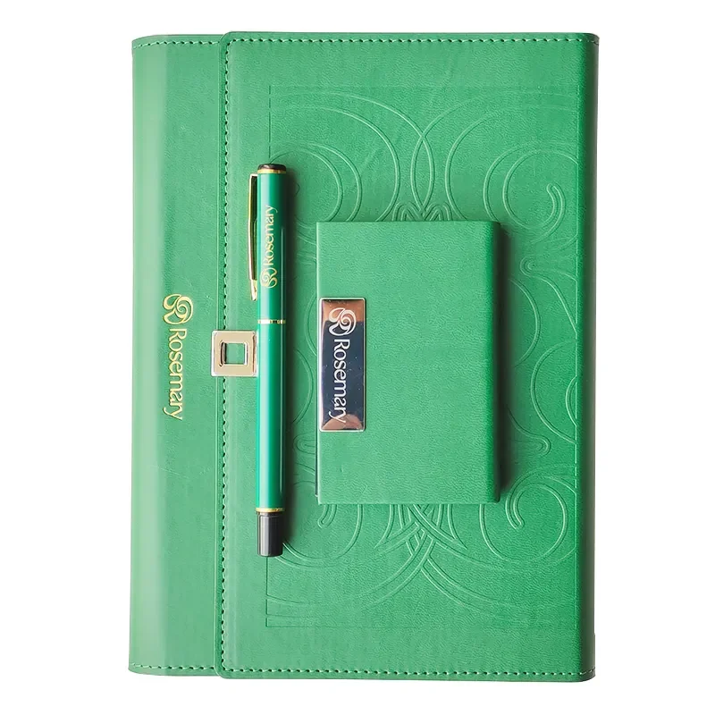 Pink Gift Sets Custom Corporate Promotional Gifts Item With Logo Name Card Holder And Notebook Gift Set