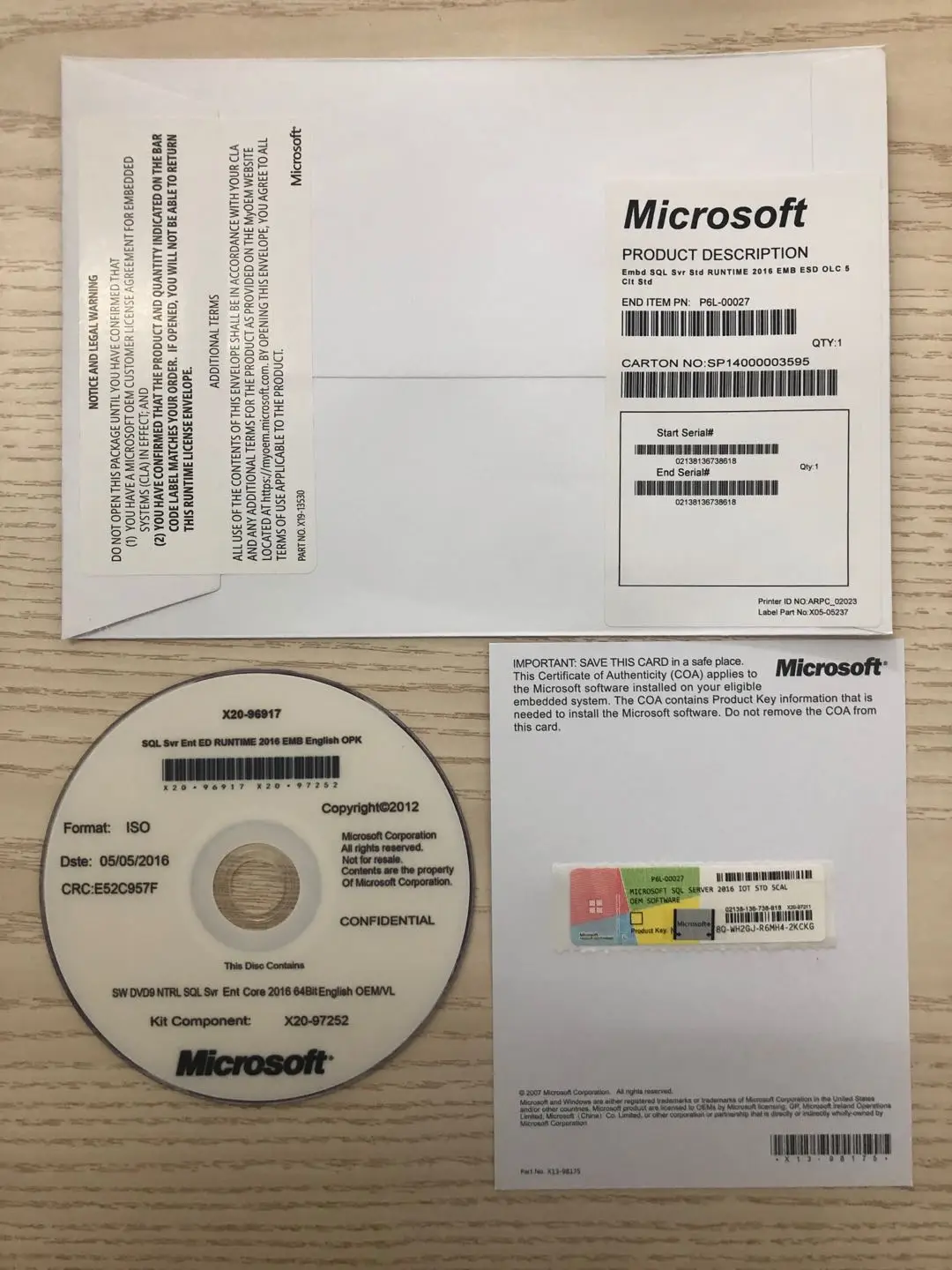 
Embedded SQL Server Standard RUNTIME 2017 IoT ESD OEI 5 Clt Std 
