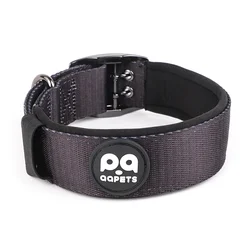 New pet products neoprene padded custom rubber logo adjustable nylon metal pin buckle large dog training  collar