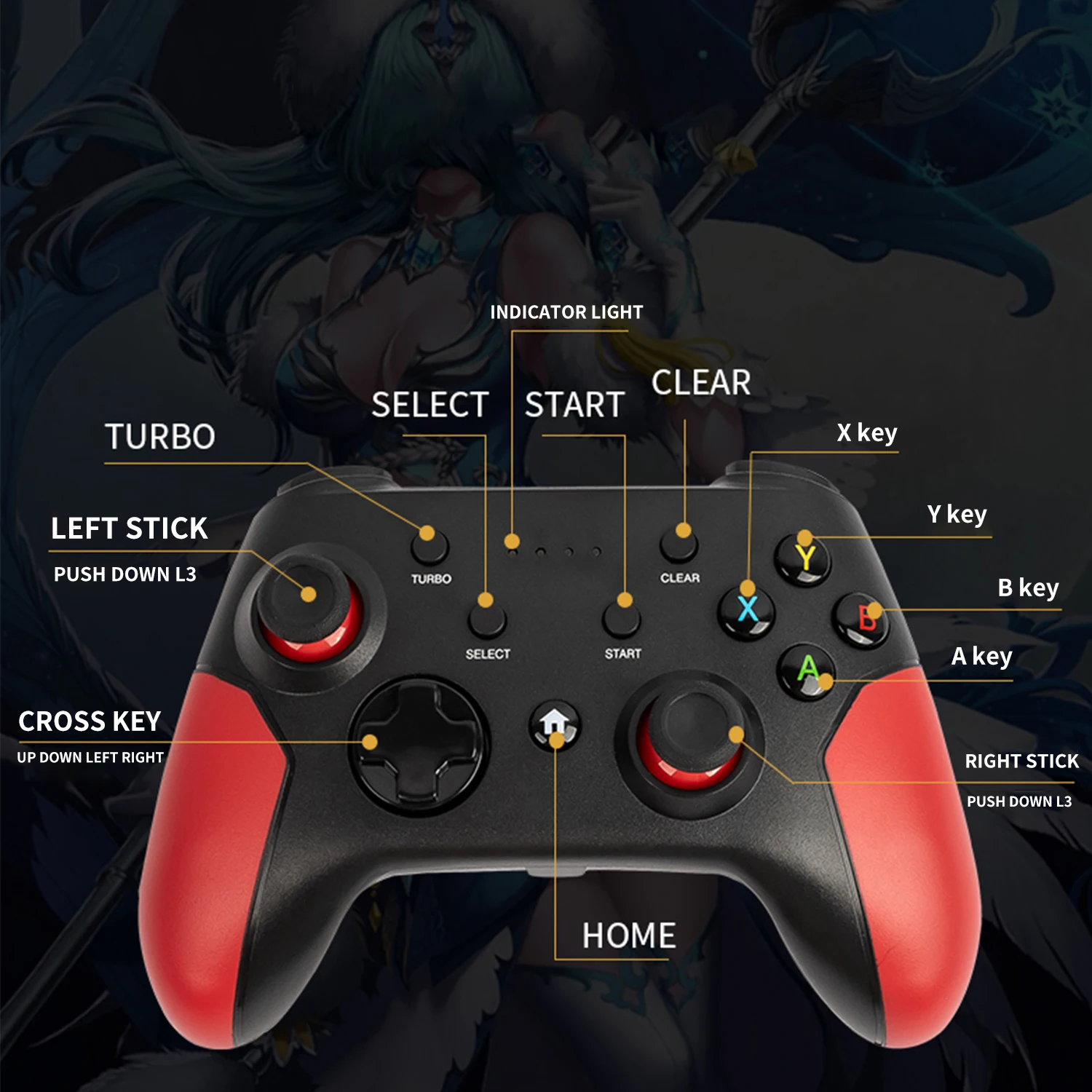 Low latency 5G Wireless/Bluetooth/USB Wired connection Gamepad for  PC Game Controller With mobile phone holder