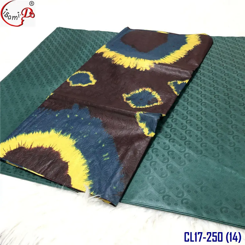 Lisami RTS bazin+5Ykampala per set High Quality bazin riche  embroidery prints China supplier Lace Fabric