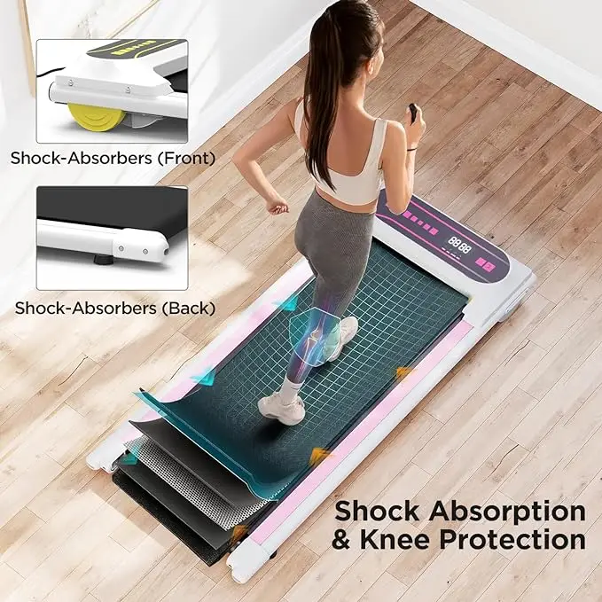 Under Desk Treadmill, Walking Pad Treadmill fitness home gym Electric Small Treadmills Compact  Machine PINK