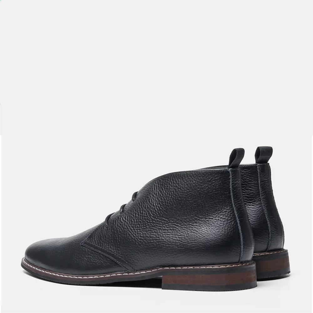 Black Genuine Leather Poloboots Business Chukka Boots for men