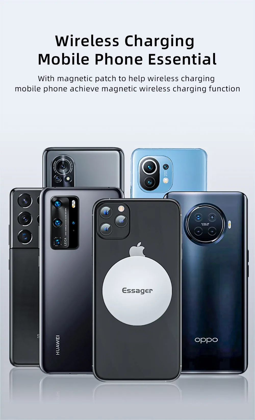 Essager 3M Phone Magnetic Patch Compatible with Wireless charge Phone Magnetic  Plate