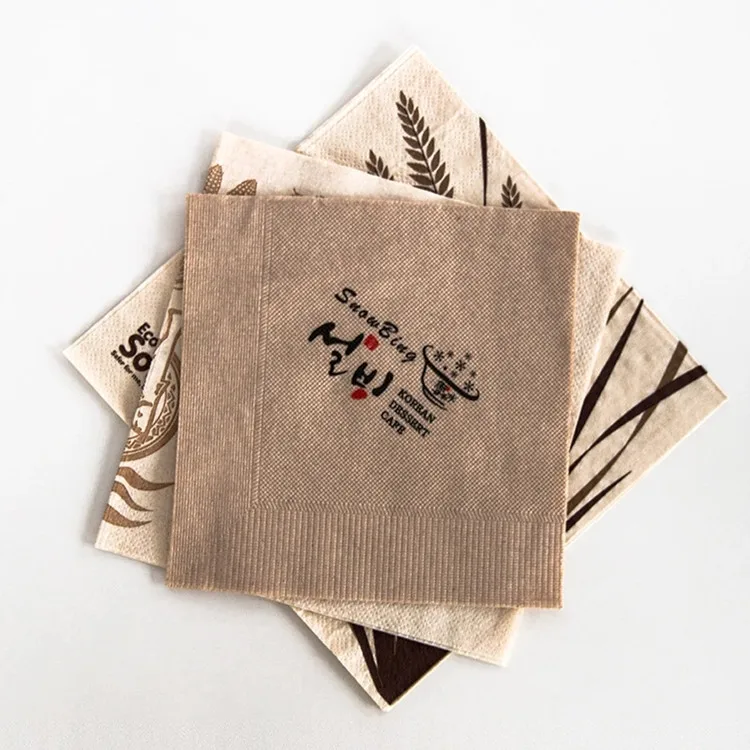 Custom logo printed disposable cocktail restaurant bar paper napkin
