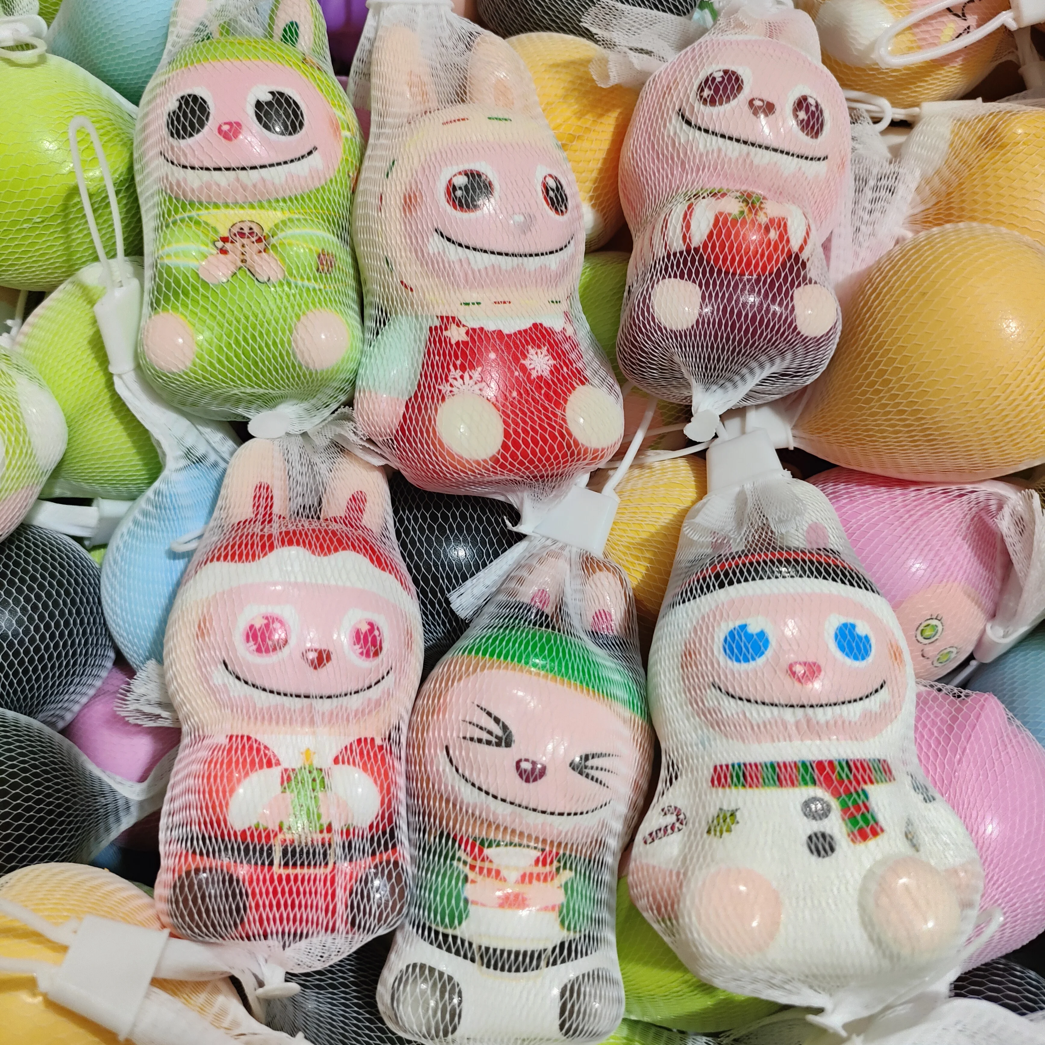 Wholesale Labubu Creative Rebound Decompression Pendant Cartoon Pinch Music Slow Decompression Toy for Children Made PU Material