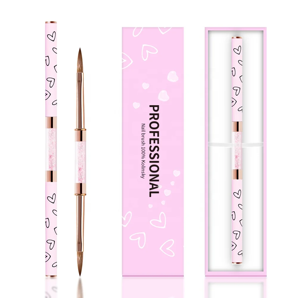 GUYO New Arrival Double-end Nail Liner Painting Brush 100% Kolinsky Acrylic Brush