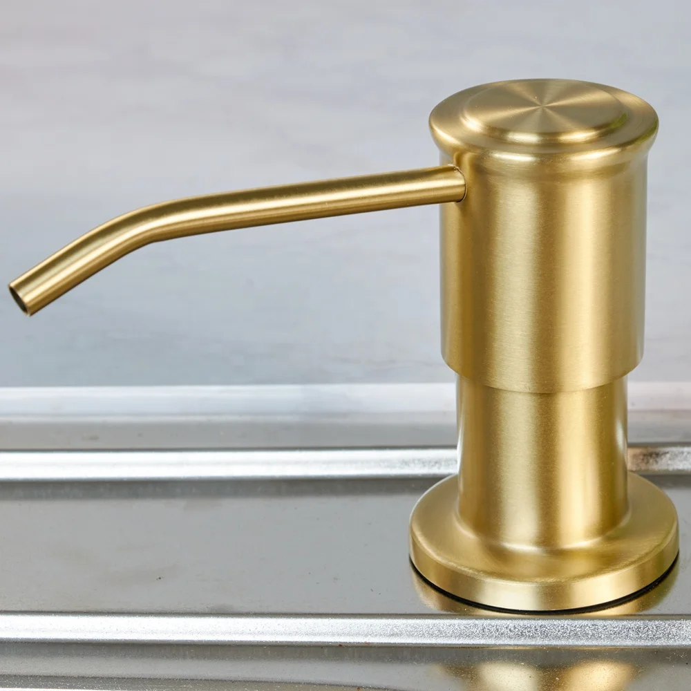 Black Finished Kitchen Dish Soap Dispenser Built In Counter Top Dispenser Table Mounted Steel Pump Kitchen Soap Dispensers