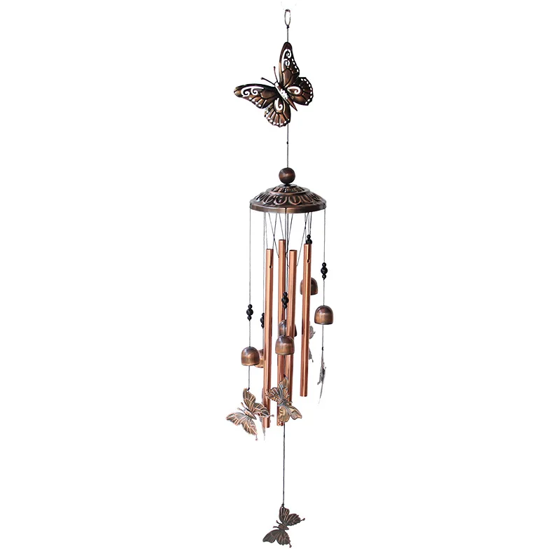 China top selling old looking copper color animals wind chime outdoor garden decor hanging metal aeolian bells for Christmas